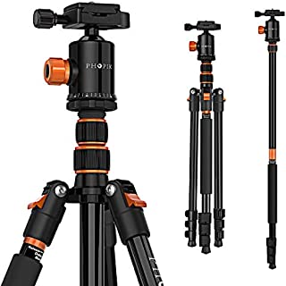 PHOPIK 77 Inches Camera Tripod,Lightweight Aluminum Photography Tripod for DSLR, Professional Tripod with 360 Degree Ball Head 1/4