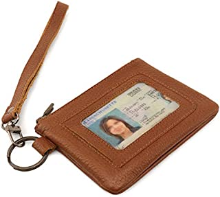 Otto Angelino Genuine Leather Zippered ID Wallet with Wrist Strap Card Holder  Unisex