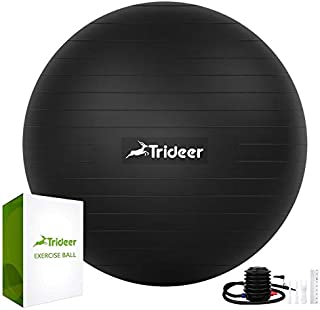 Trideer Exercise Ball (45-85cm) Extra Thick Yoga Ball Chair, Heavy Duty Stability Ball Supports 2200lbs, Birthing Ball with Quick Pump (Office & Home & Gym)