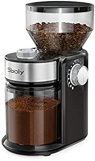 Sboly Electric Burr Coffee Grinder with 18 Grind Settings, Adjustable Burr Mill Coffee Bean Grinder for Espresso, Drip Coffee, French Press and Percolator Coffee, Cleaning Brush Included