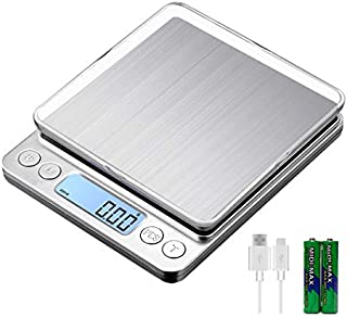 KUBEI Upgraded Large Range Small Kitchen Scale 1kg/0.01g, USB Charging Mini Food Electronic Scale, High Accuracy Cooking Scale, Pocket Scale with LCD Display