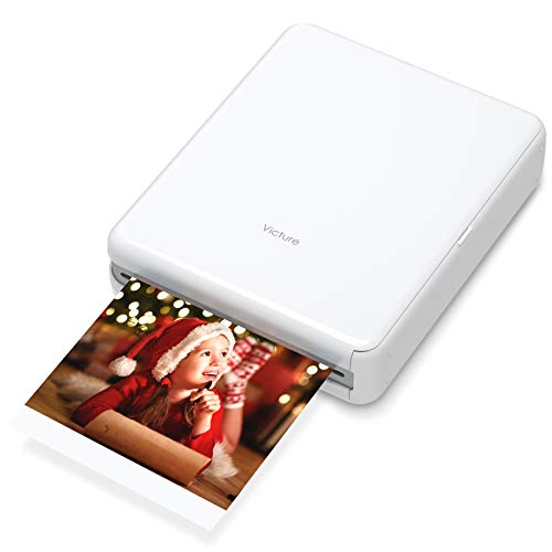 Victure 3x3 Portable Photo Printer, Bluetooth Connection, Rechargeable, Including 10 Pieces of Photo Paper, Android/iOS/Tablet Devices Compatible, no Ink, Wireless,4 Pass Technology