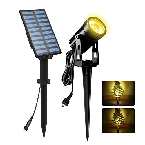 Solar Garden Spot Lights, T-Sunrise LED Solar Light Outdoor Waterproof Auto ON/Off for Garden, Driveway, Pathway, Pool Area(Warm White 3000K)