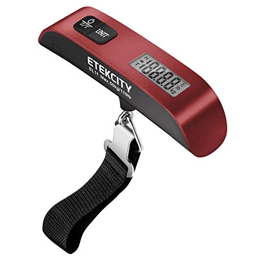 Etekcity Luggage Scale, Digital Portable Handheld Suitcase Weight for Travel with Rubber Paint, Temperature Sensor, 110 Pounds, Battery Included