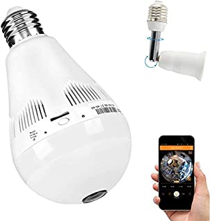 Bulb Camera 360 Degree WiFi 1080P HD Cameras Bulb Smart Security Surveillance Small Camera with IR Motion Detection Night Vision Communication 2.4GHz IP 1080P Nanny Cameras