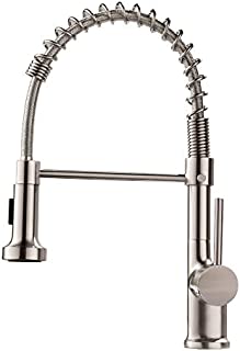 GIMILI Kitchen Faucet with Pull Down Sprayer Commercial Single Handle Lever Spring Kitchen Sink Faucet Brushed Nickel