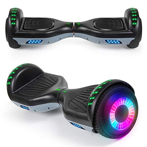 SISIGAD Hoverboard 6.5 Self Balancing Scooter with Colorful LED Wheels Lights Two-Wheels self Balancing Hoverboard Dual Motors Hover Board