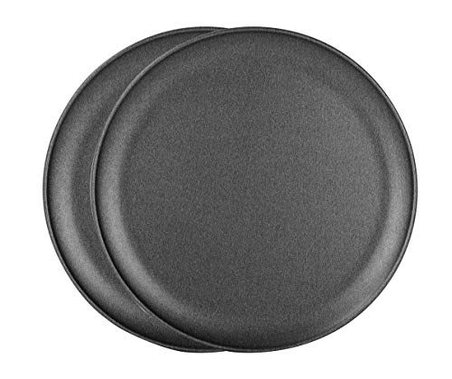 G&S Metal Products Company ProBake Non-Stick Teflon Xtra Pizza Baking Pan, Set of 2, Charcoal