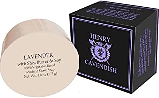 Henry Cavendish Lavender Shaving Soap with Shea Butter & Coconut Oil. 3.8 oz