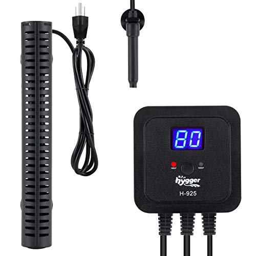 hygger 300W Aquarium Heater for Fresh-Water Salt-Water, with External Digital Display Thermostat Controller and Thermometer, Auto Quartz Submersible Heater for Fish Tank 30-60 Gallon