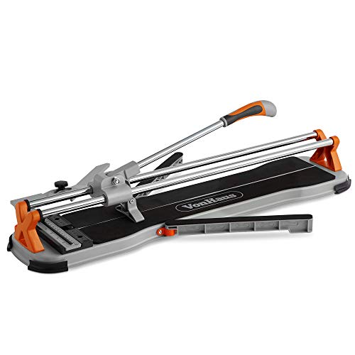 VonHaus 24 Inch Tile Cutter Manual - Professional Porcelain Ceramic Floor Tile Cutter Tungsten Carbide Cutting Wheel, Anti-sliding Rubber Surface - For Porcelain and Ceramic Floor and Ceiling Tiles