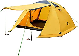 Geertop Portable 4 Person 4 Seasons Backpacking Tent Double Layer Waterproof Larger Family Camping Tent Lightweight for Camp Outdoor Sports Hiking Travel Beach - Easy to Set Up