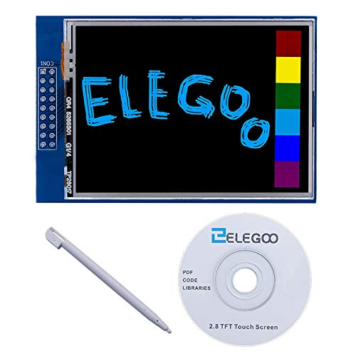 ELEGOO UNO R3 2.8 Inches TFT Touch Screen with SD Card Socket w/All Technical Data in CD for Arduino UNO R3