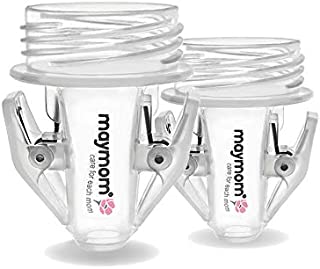 Maymom Breastmilk Storage Bag Adapters Compatible with Avent, Spectra S1, S2 Pumps with Wide Mouth Flange; Clear BPA Free Material; Boiling Water Safe; Do Not Use Microwave or Steamer Bag to Sanitize