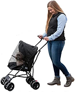 Pet Gear Travel Lite Plus Stroller, Compact, Easy Fold, No Assembly Required, Jet Black