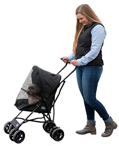 Pet Gear Travel Lite Plus Stroller, Compact, Easy Fold, No Assembly Required, Jet Black