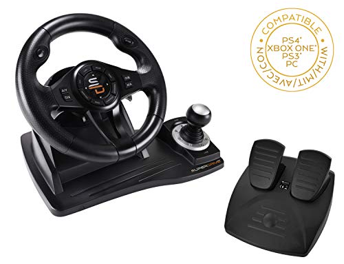 Superdrive - Racing steering wheel GS500 with gear lever, pedal and vibrations for PS4, Xbox One, PC, PS3