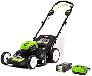 Greenworks MO80L410 Pro 80V 21-Inch Brushless Self-Propelled Lawn Mower 4.0Ah Battery and Charger Included, 4Ah