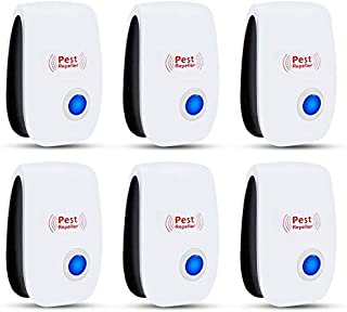 Sumpol Ultrasonic Pest Repeller Pack of 6, Pest Control Ultrasonic Repellent Electronic Insects Rodents Repellent for Mosquito, Mouse, Cockroaches,Rats,Bug, Spider, Ant, Flies