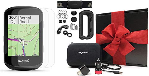 Garmin Edge 530 Sensor Bundle Gift Box | with Speed/Cadence, Chest HRM, Silicone Case, Screen Protectors, Hard Case & Car/Wall Adapters | Navigation, Mounts | Bike Computer (Black)