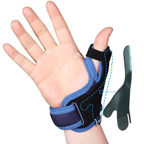 VELPEAU Thumb Support Brace - CMC Joint Thumb Spica Splint for Pain Relief, Arthritis, Tendonitis, Sprains, Strains, Carpal Tunnel & Trigger Thumb Immobilizer - Wrist Strap - Left or Right Hands (S/M)