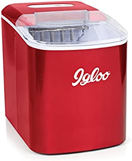 Igloo ICEB26RR Automatic Portable Electric Countertop Ice Maker Machine, 26 Pounds in 24 Hours, 9 Ice Cubes Ready in 7 minutes, With Ice Scoop and Basket, Perfect for Water Bottles, Mixed Drinks