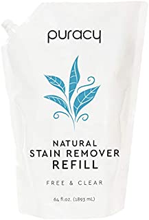 Puracy Natural Laundry Stain Remover Refill, Enzyme-Based Spot & Odor Cleaner, Fragrance Free, 64 Ounce