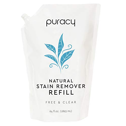 Puracy Natural Laundry Stain Remover Refill, Enzyme-Based Spot & Odor Cleaner, Fragrance Free, 64 Ounce