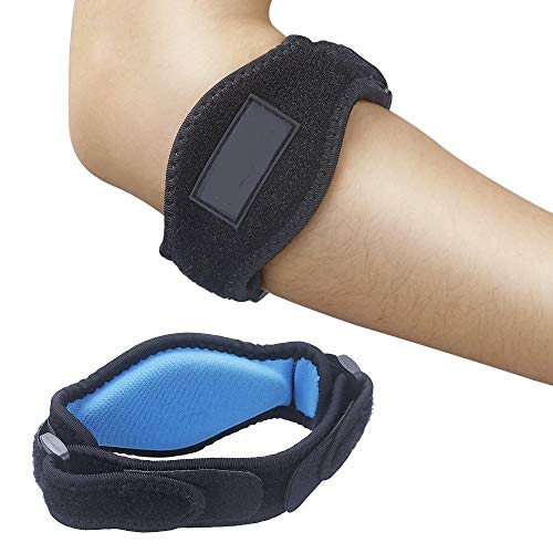 GoldTech Products Elbow Brace - Tennis Elbow Brace Support Injured Arms Effective Pain Relief with Compression Pad for Both Men and Women - 2 Packs