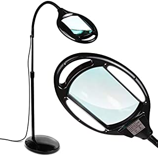 Brightech LightView Pro - Full Page Magnifying Floor Lamp - Hands Free Magnifier with Bright LED Light for Reading - Flexible Gooseneck Holds Position - Standing Mag Lamp