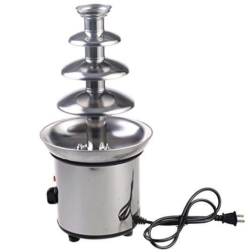 4 Tiers Commercial Luxury Hot Electric Chocolate Cheese Fondue Fountain Perfect For Party Wedding Restaurant Hotel Made With Stainless Steel Material