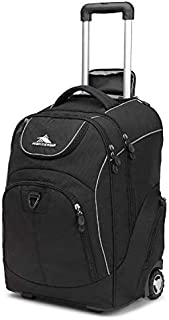 High Sierra Powerglide Wheeled Laptop Backpack, Black, Black, 21 x 14 x 9-Inch