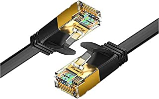 Reulin Ethernet Cable Cat.7 Flat LAN Cable 10G for WiFi Extender, Modem Router, Internet Booster, Network Switch, RJ45 Plug Adapter, Ethernet Splitter, PS3-PS4 Pro, Laptop, Computer Pc (8.2 FT)