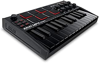 AKAI Professional MPK Mini MK3 - 25 Key USB MIDI Keyboard Controller With 8 Backlit Drum Pads, 8 Knobs and Music Production Software Included (Black)