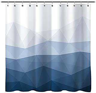 Sunlit Designer Shower Curtain,Popular Shower Curtain, Ombre Blue Fabric Shower Curtains for Bathroom Decor, Contemporary Bathroom Curtains