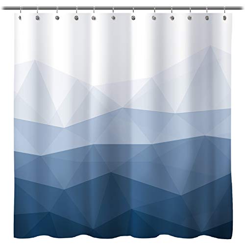 Sunlit Designer Shower Curtain,Popular Shower Curtain, Ombre Blue Fabric Shower Curtains for Bathroom Decor, Contemporary Bathroom Curtains