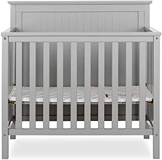 Dream On Me Ava 4-in-1 Convertible Mini Crib in Pebble Grey, Greenguard Gold Certified