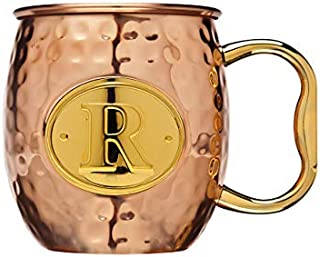 Moscow Mule Mug for Cocktails and Ice Cold Beverages - Monogram r - 20 oz