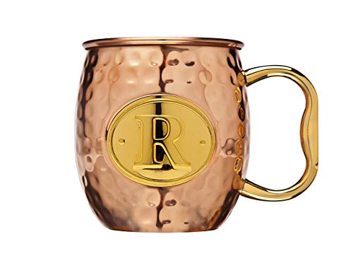 Moscow Mule Mug for Cocktails and Ice Cold Beverages - Monogram r - 20 oz