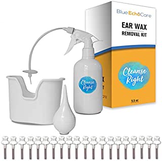 Cleanse Right - Ear Wax Removal Kit- 20 Disposable Tips! with Wash Basin and Syringe - Safe, Easy to Use - Cleaner Tool to Remove Ear Blockage - Irrigation Device for Adults and Kids