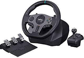 PXN V9 PC Driving Wheel, 900 Degree Vibration Racing Steering Wheel Set with Clutch and Shifter for PC, PS3, PS4, Xbox one/Xbox Series S&X, Switch