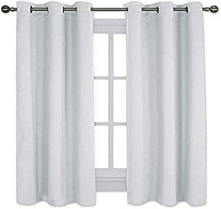 NICETOWN Window Treatment Thermal Insulated Grommet Room Darkening Curtains Drapes for Bedroom(2 Panels,42 by 63,Platinum-Greyish White)