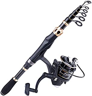 PLUSINNO Fishing Rod and Reel Combos Carbon Fiber Telescopic Fishing Rod with Reel Combo Sea Saltwater Freshwater Kit