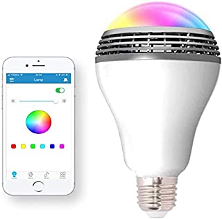 Smart Light Bulb with Bluetooth Speaker and Controlled RGB Multi Color Adjustable and Dimmable by Wireless APP Music Speaker Bulb