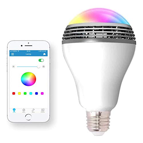 Smart Light Bulb with Bluetooth Speaker and Controlled RGB Multi Color Adjustable and Dimmable by Wireless APP Music Speaker Bulb