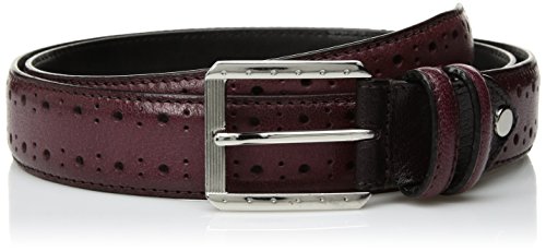 Stacy Adams Men's Metcalf Brogue Detailing Belt, bordeaux, 34