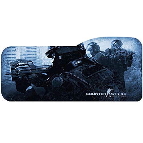 Extended Gaming Mouse Pad Large Curved Mousepad Computer Laptop Keyboard Desk Mat Waterproof Mousepad with Stitched Edges Anti Slip Rubber Base Desk Pad for Gamer School Office Home (Csgo Soldier)