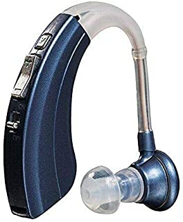 Digital Hearing Amplifier by Britzgo BHA-220. 500hr Battery Life, Modern Blue, Doctor and Audiologist Designed