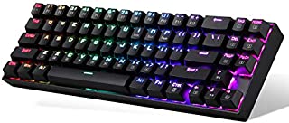 Redragon Wireless Mechanical Gaming Keyboard 60% Compact 70 Key Tenkeyless RGB Backlit Computer Keyboard with Red Switches for Windows PC Gamers