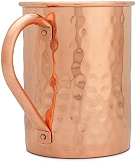 100% Pure Copper Moscow Mule Mug (16 oz Hammered) Premium Handcrafted Quality with No Inside Liner Plus Bonus Ebook